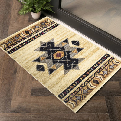 7 pi 10 po X 3 tapis crème, en polypropylène, pour les espaces très passants