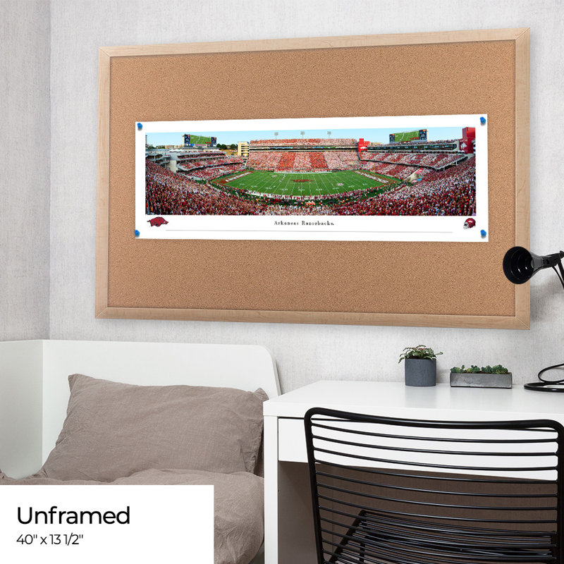 Impression panoramique de l'Arkansas Football, H 13,5 po x l 40 po x P 0,38 po, Sans cadre