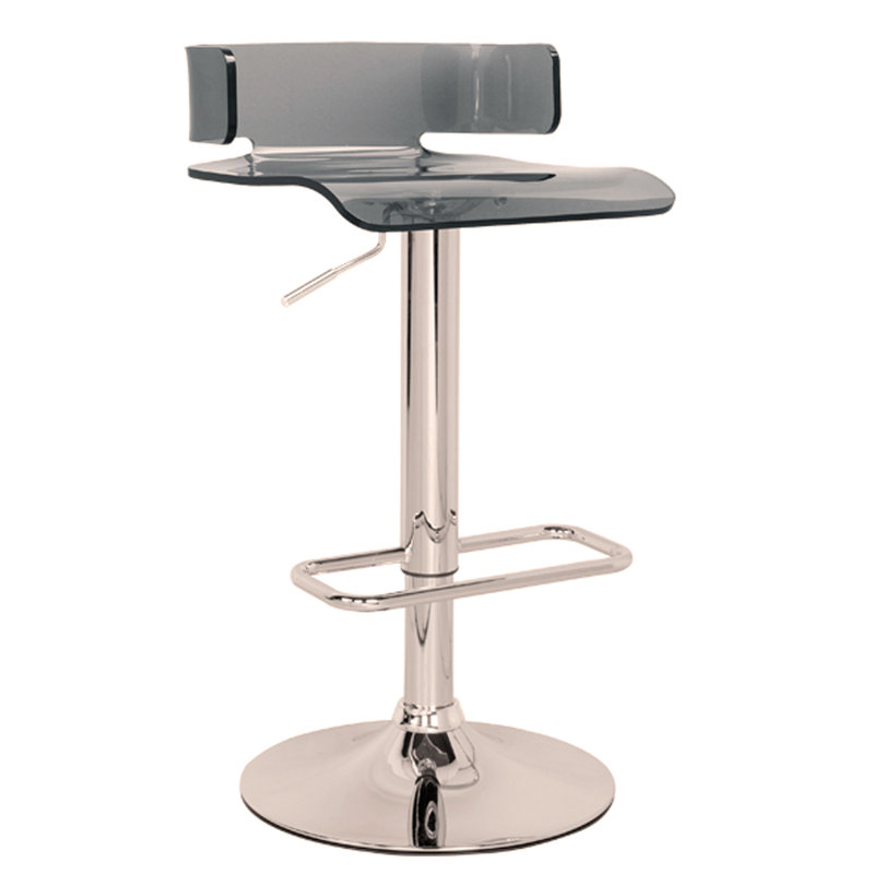 Tabouret pivotant gris et chrome