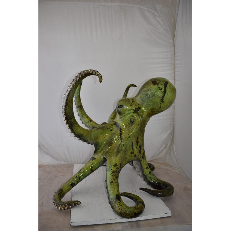 Grande et impressionnante statue de pieuvre en bronze Taille: 33 po x 34 po x H 29 po