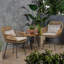 Chaises d'extérieur en rotin tissé avec coussins (ensemble de 2) Christopher Knight Home Rodney, brun clair et beige