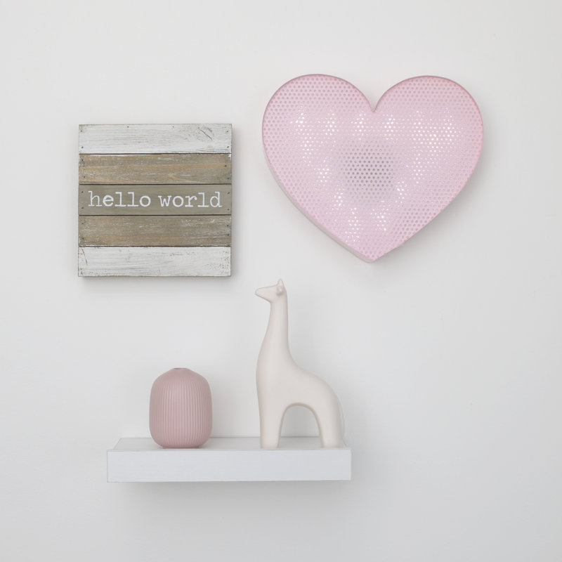 Figurine décorative de coeur rose en maille éclairée
