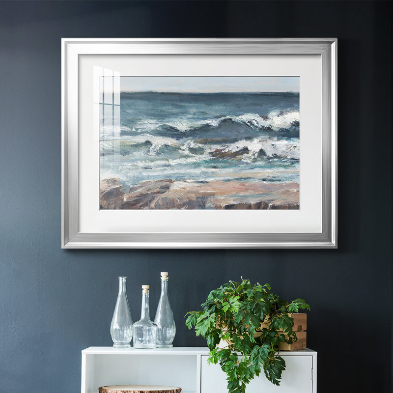 Ocean Breakers II, reproduction d'art encadrée, Argent, H 15 po x l 21 po x P 1,5 po