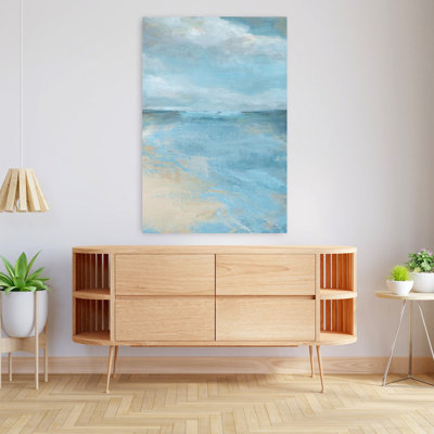 «Seaside Perfection», art mural minimaliste contemporain côtier abstrait