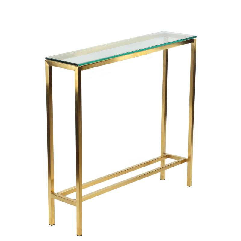 Mcchesney 28'' Glass Top Console Table