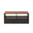Nigelus Floor Shelf Modern Coffee Table with Storage and Faux Leather Pulls