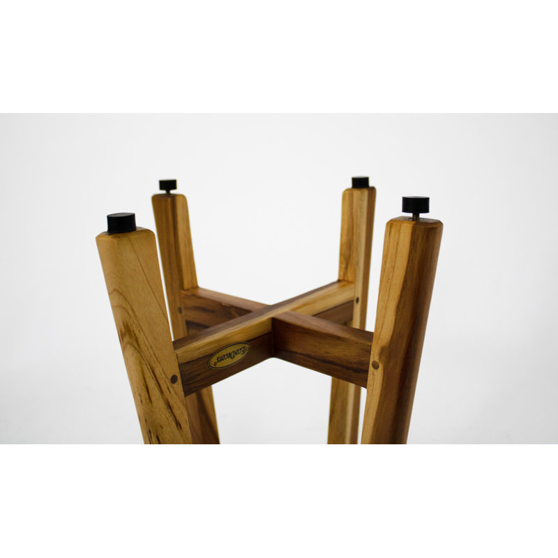 EcoDecors Shoji Teak Shower Stool 18" High Solid Teak Wood Shower Stool/Seat in Earthy Teak