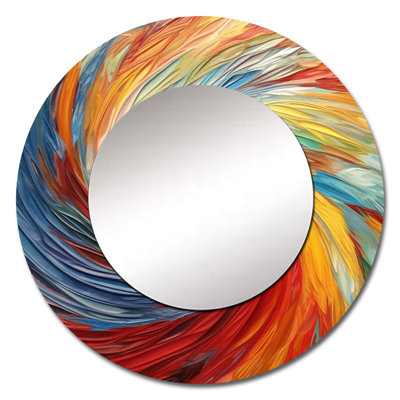 Spiral Symphony II - Abstract Spirals Decorative Mirror, Blue Wall Mirror, Printed Metal Art