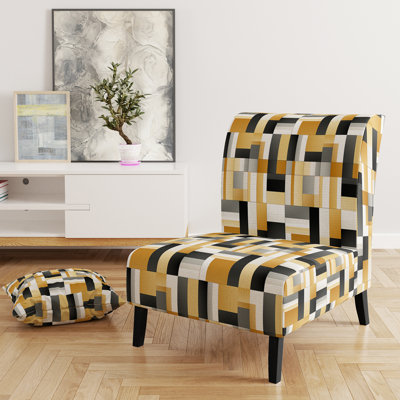 Fauteuil de chambre à accoudoirs géométrique et moderne Geometric Blocks Harmony