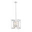 Luminaire suspendu transitionnel en chrome 4 lumières avec cristaux transparents