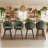 27" Upholstered Swivel Counter & Bar Stools with Large Seat, 360° Swivel Kitchen Island Chairs with Solid Wood Legs, Olive Green Chenille-1629698081
