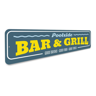 Poolside Bar Aluminum Sign