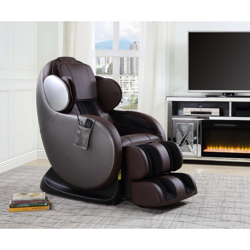 Fauteuil de massage en cuir synthétique Pacari, Chocolat