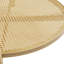 Table basse en rotin naturel à 2 couches avec pieds en métal, table à thé ronde de 27,5 po avec plateau en verre trempé ondulé