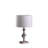 19.75" Satin Nickel Solid Crystal Orb Metal Table Lamp In Silver