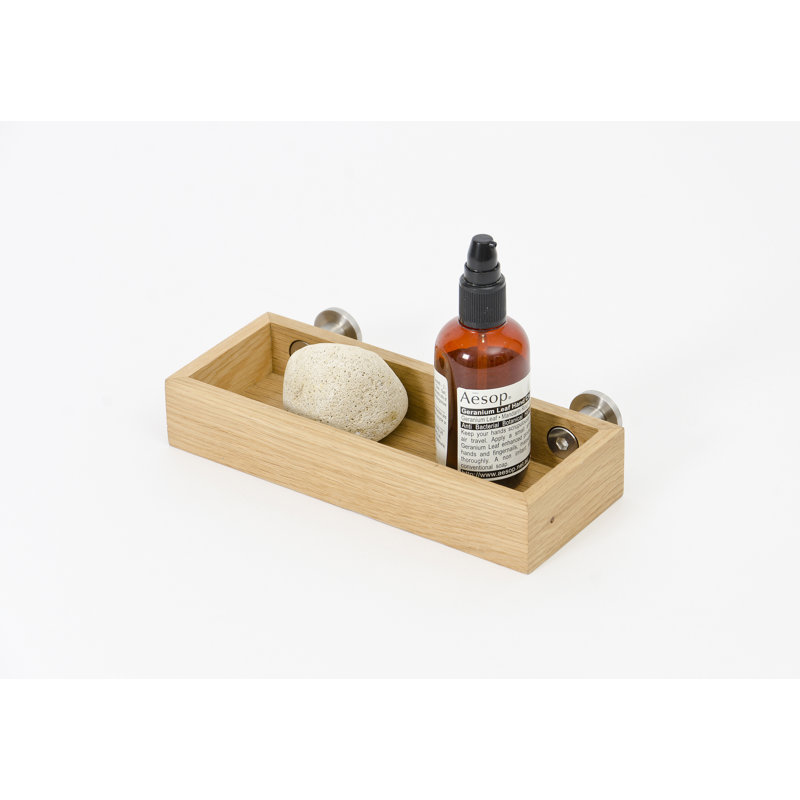 Ilai Oak Solid Wood Accent Shelf, Oak