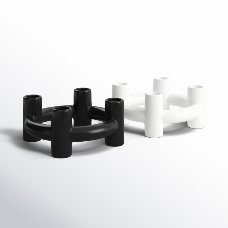 Mable 3.5'' H Earthenware Tabletop Candlestick