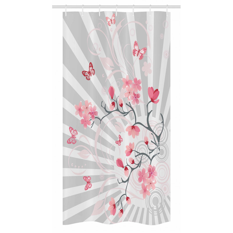 Floral Shower Curtain with Hooks Included, 36" W x 72" L
