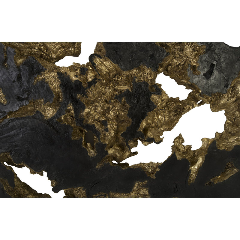 Cast Naturals Burled Root Wall Décor, Black/Gold