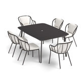 Malti 7-Piece 63" Rectangular Dining Table, Armchairs & Side Chairs Set