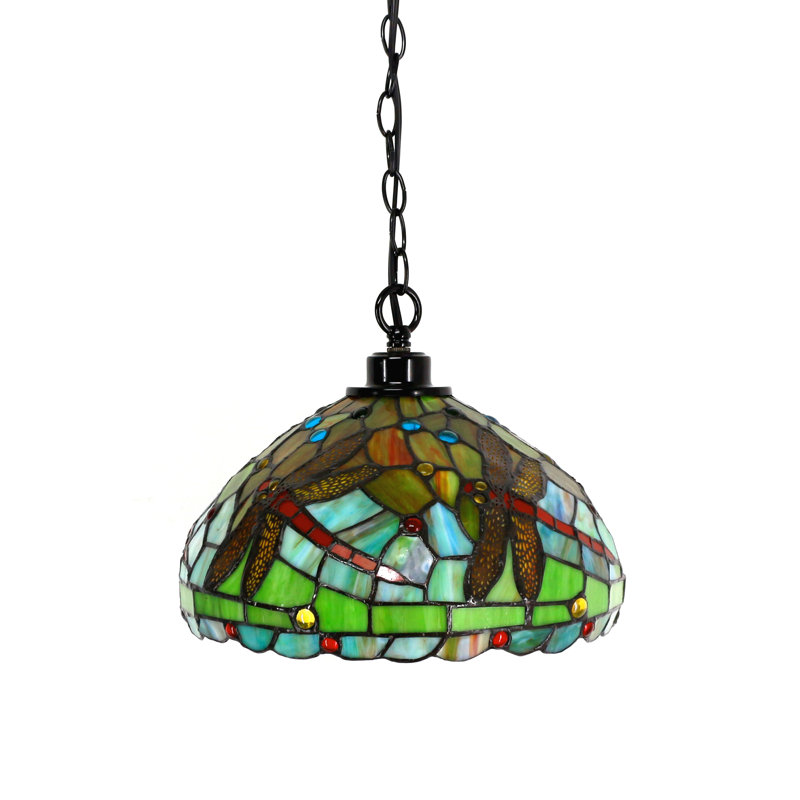 Luminaire suspendu dôme noir mat à 1 lumière Bobby, H 7 po x l 12 po x P 12 po
