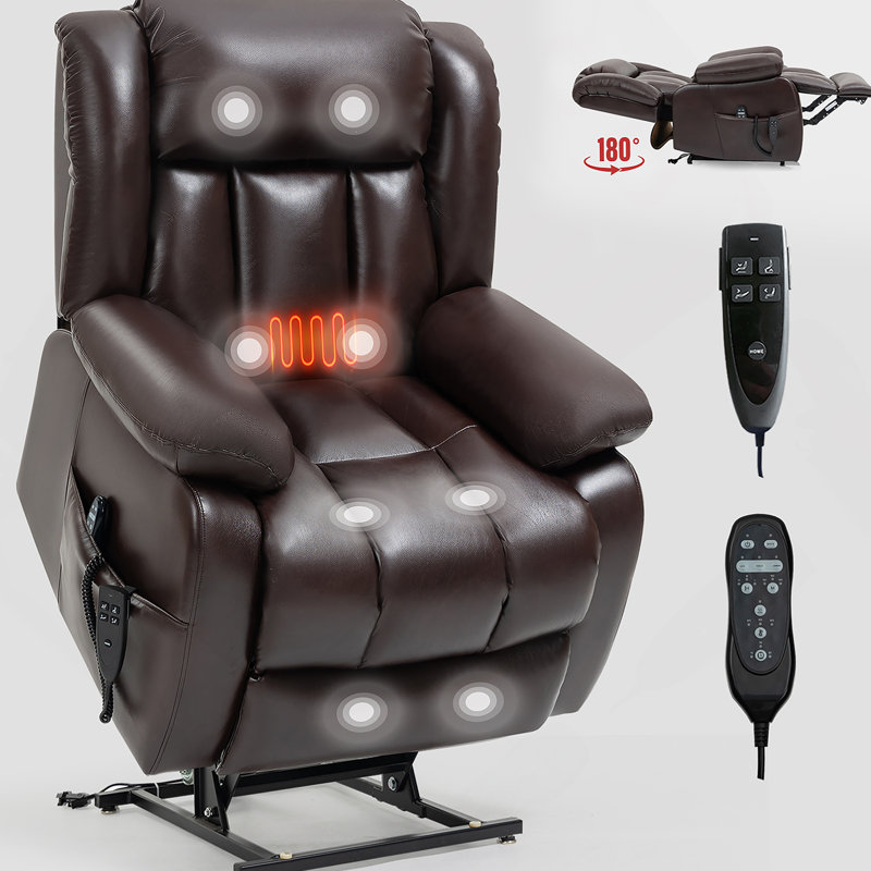 Fauteuil inclinable électrique brun à deux moteurs à position infinie jusqu'à 350 LBS