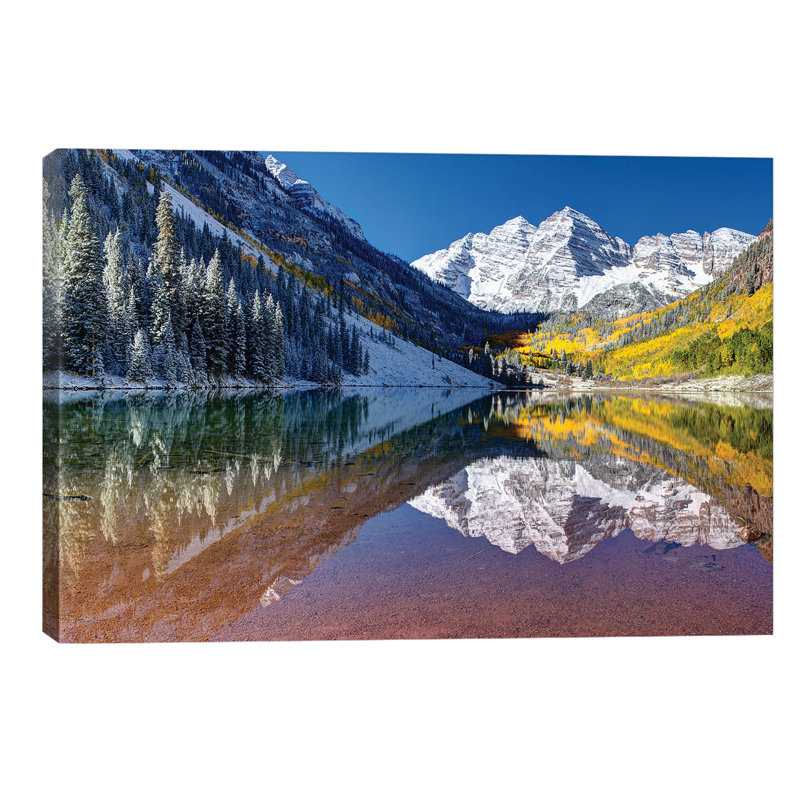 Maroon Bells Panorama - No Frame Print on Canvas, 101.6 cm H x 66.04 cm W x 1.91 cm D