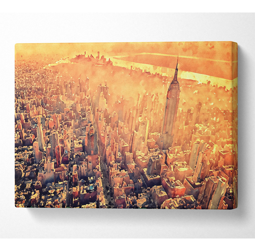 New York City Luftaufnahme Retro - Druck