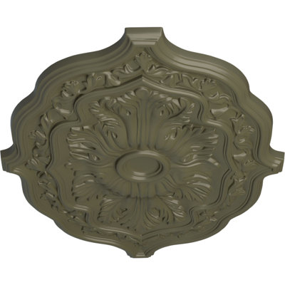 Endurathane Pesaro Ceiling Medallion, 36"W x 26"H x 1 1/2"P, Hand-Painted Painted Turtle Finish