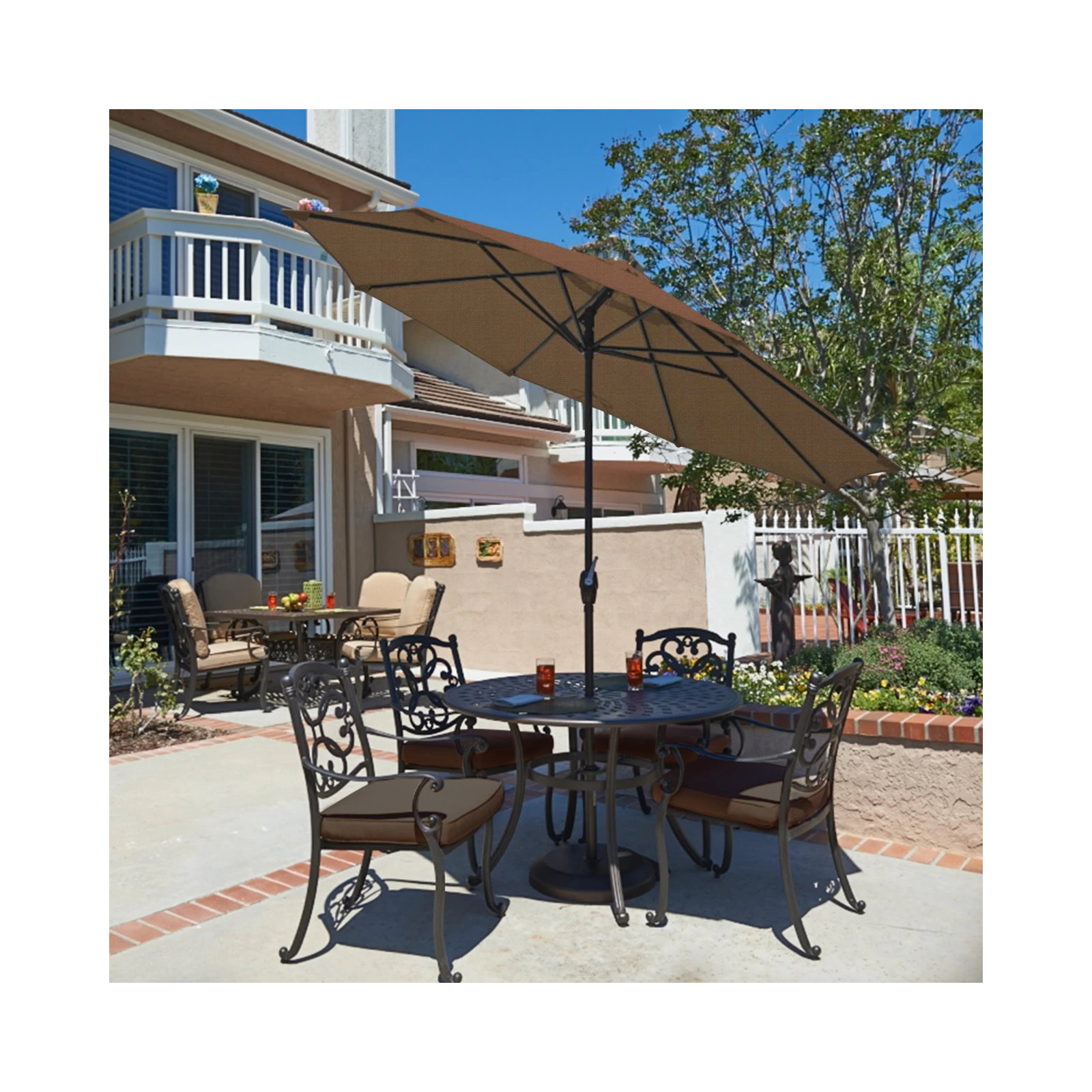 Stevie 108'' Outdoor Umbrella, Woven Sesame Performance