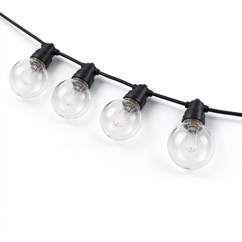Guirlande de lumières d'extérieur avec télécommande, ampoules à DEL incassables, lumières de patio suspendues à intensité variable pour terrasse de jardin, terrasse, balcon, porche, décor de café