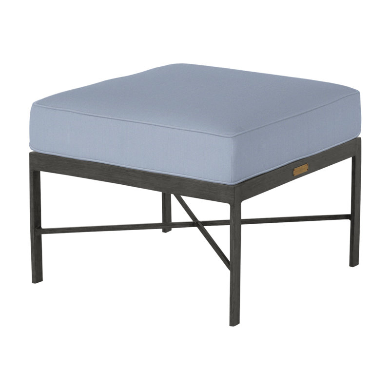 Repose-pieds en aluminium Monaco - gris ardoise, Gris ardoise, Trépointe, Sunbrella® ‑ Arbor Chambray colombe