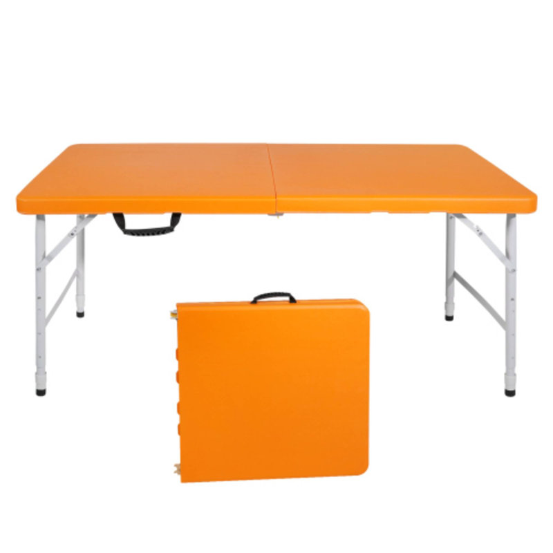 Table pliante portative de 4 pi parfaite pour les boissons de camping et les loisirs de terrasse, Orange