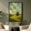 Art mural sur toile encadrée, paysage vert et bleu, impressions murales pour chambre à coucher - 16 po x 24 po-1117934769-1117934768