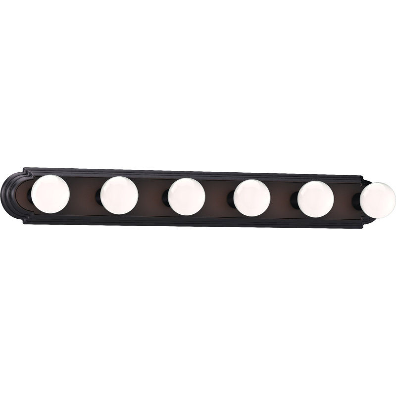 Ermino 6-Light Indoor 36"W Antique Bronze Wall Mount Vanity Light Bath Bar, Antique Bronze