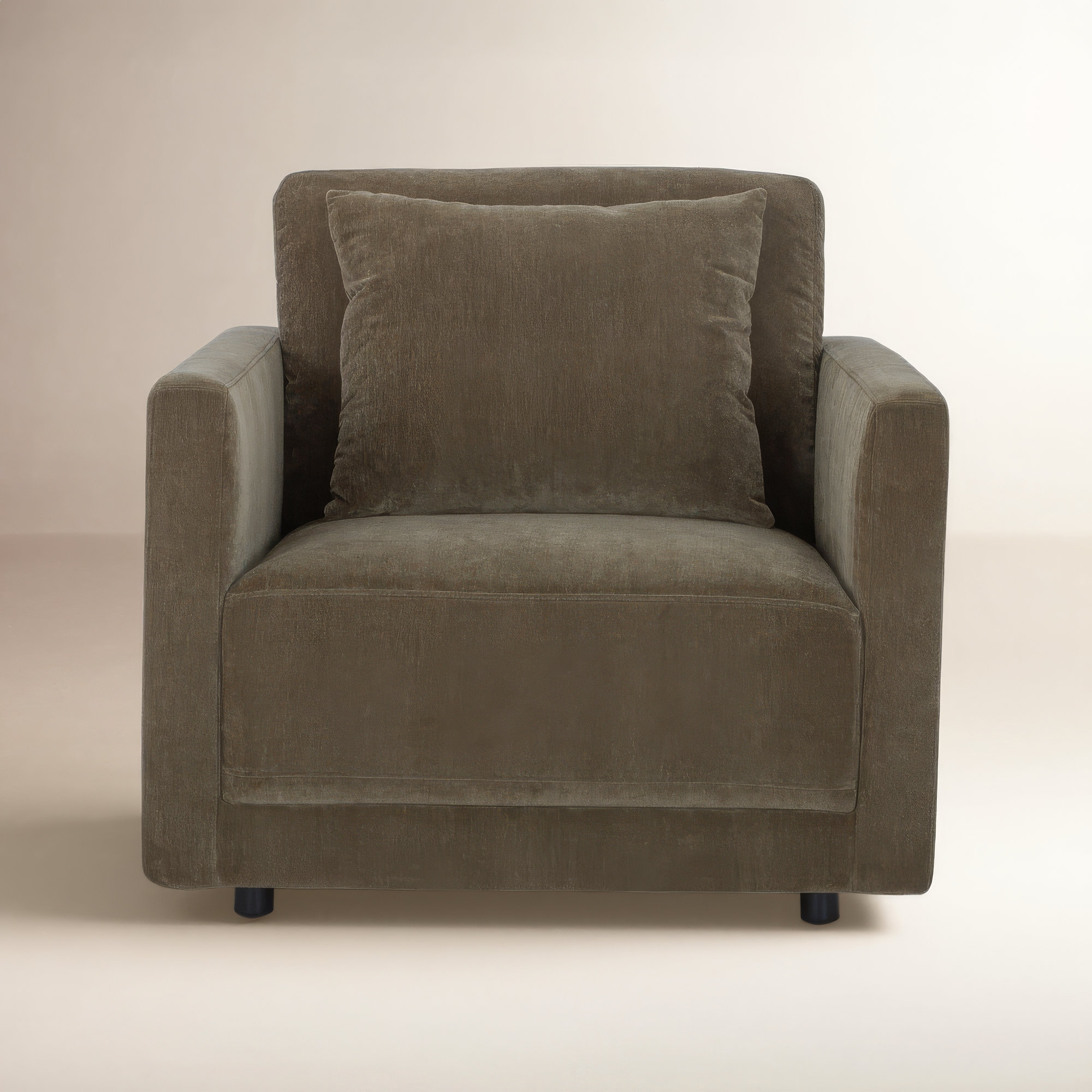 Kenji Upholstered Armchair, Olive Green Performance Chenille