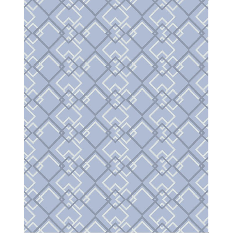 Transitional Hand-Knotted Wool Blue/Silver Area Rug