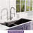 All In One Gunmetal Black Double Bowl Kitchen Sink 33X19inch - 18 Stainless Steel With Faucet, Strainer Drain, Deep Colander, Towel, Heavy Duty Workstation