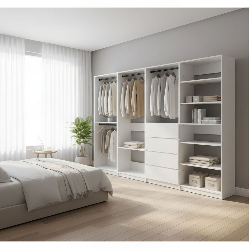 Prosper White Freestanding Walk In Wood Closet System