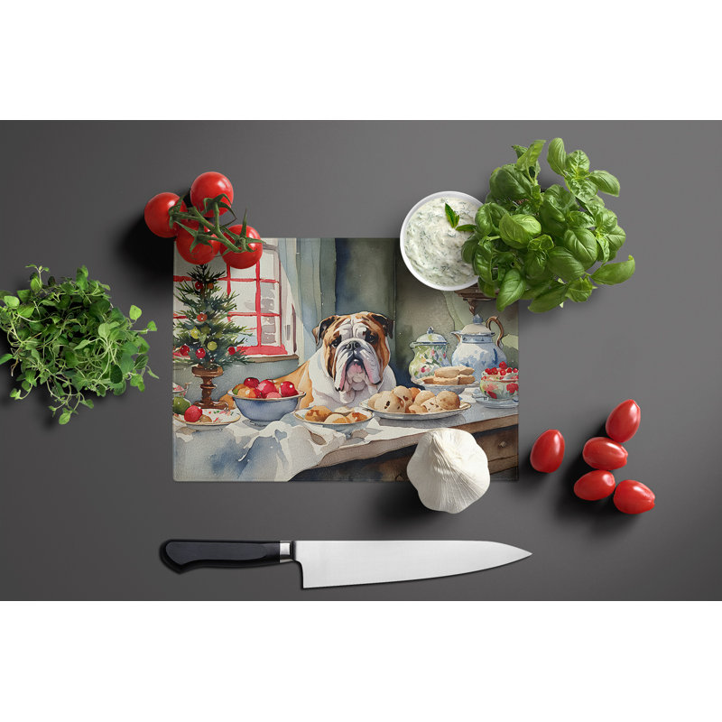 Planche à découper en verre English Bulldog