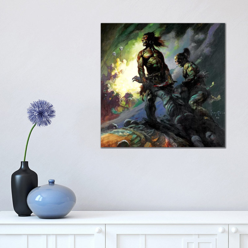Flesh Eaters by Frank Frazetta - Wrapped Canvas Gallery-Wrapped Canvas Giclée, 45.72 cm H x 45.72 cm W x 1.91 cm D