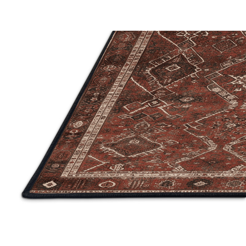 Tapis brun lavable à la machine, Rond 4 pi