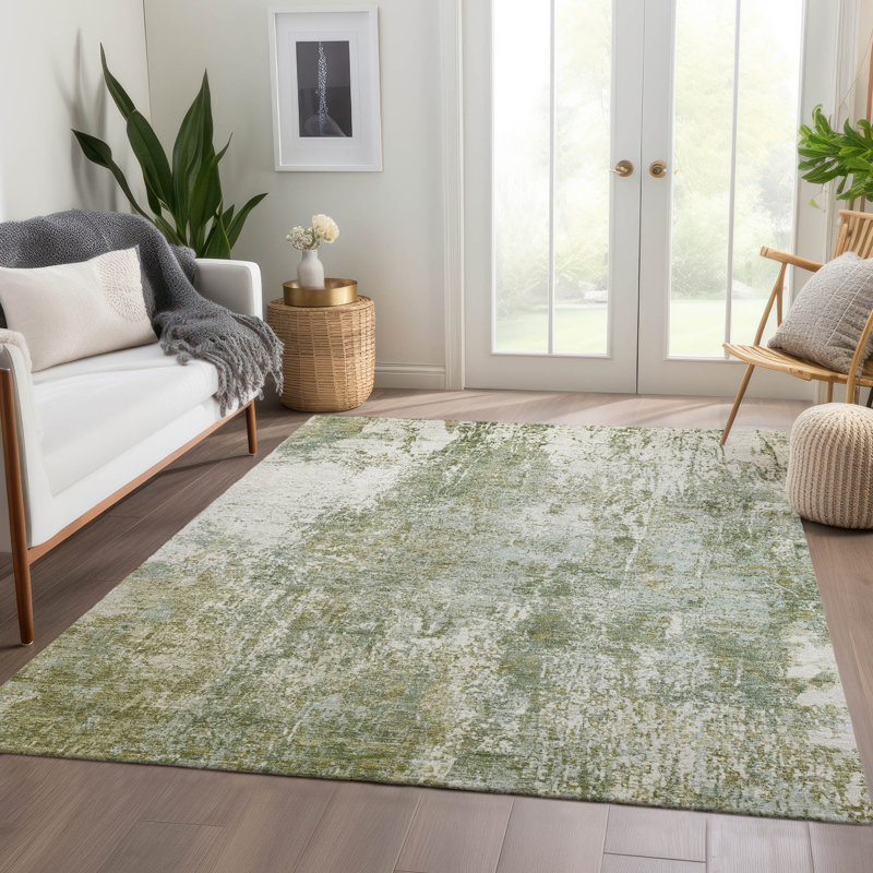Tapis intérieur / extérieur Xhevrie lavable à la machine, Rectangle 2 pi 6 po x 3 pi 10 po