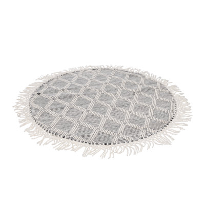 Macrame Geometric Hand Woven Area Rug