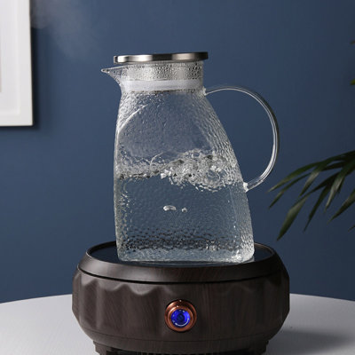 Water Bottle Hammers Texture Glass Cold Water Bottle Large-capacity Refrigerator Storage Summer Heat-resistance Cold Water Bottle For Home Use