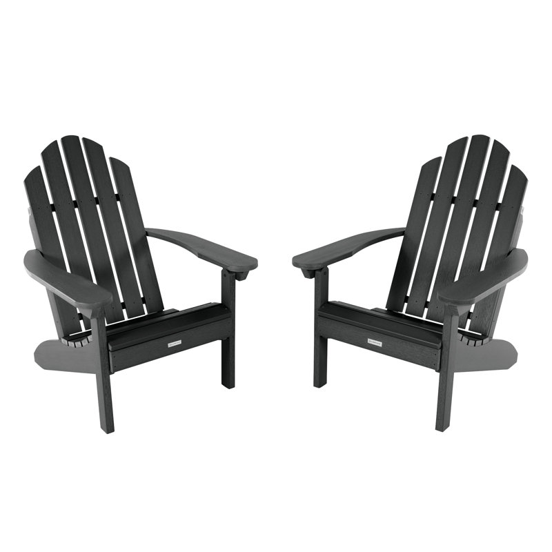 Rialto Outdoor Adirondack Set, Black