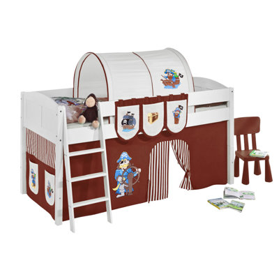 Pirat European Mid Sleeper Bed with Curtain