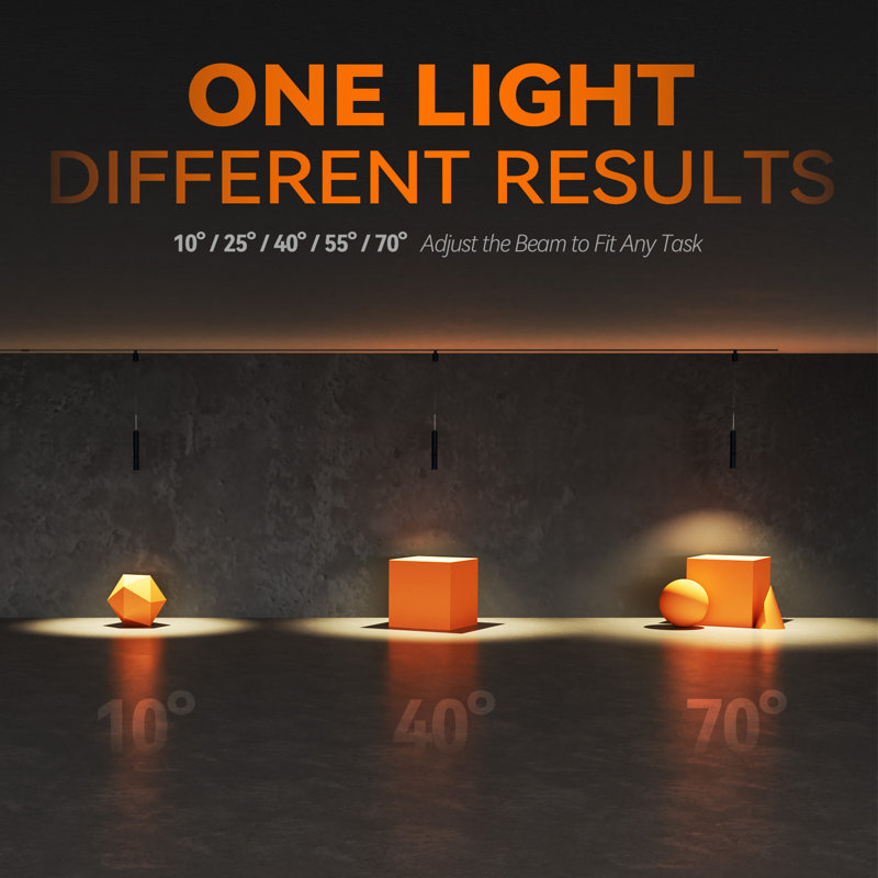5cct Retractable Zoomable Track Pendant Light, H Track Compatible, 20w 1600lm, Adjustable Drop, Black, Satin Black