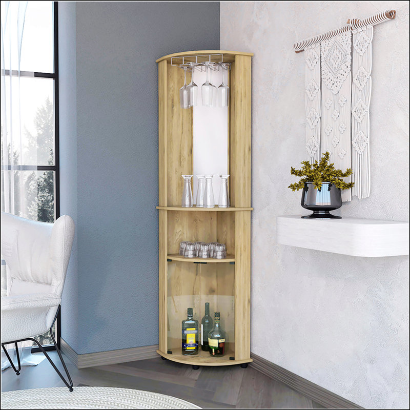 Bar de coin 2 portes 2 tablettes