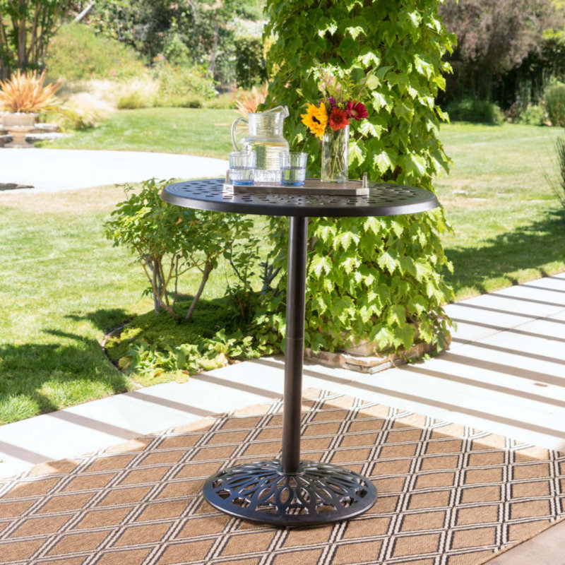 Table de bar ronde en fonte d'aluminium